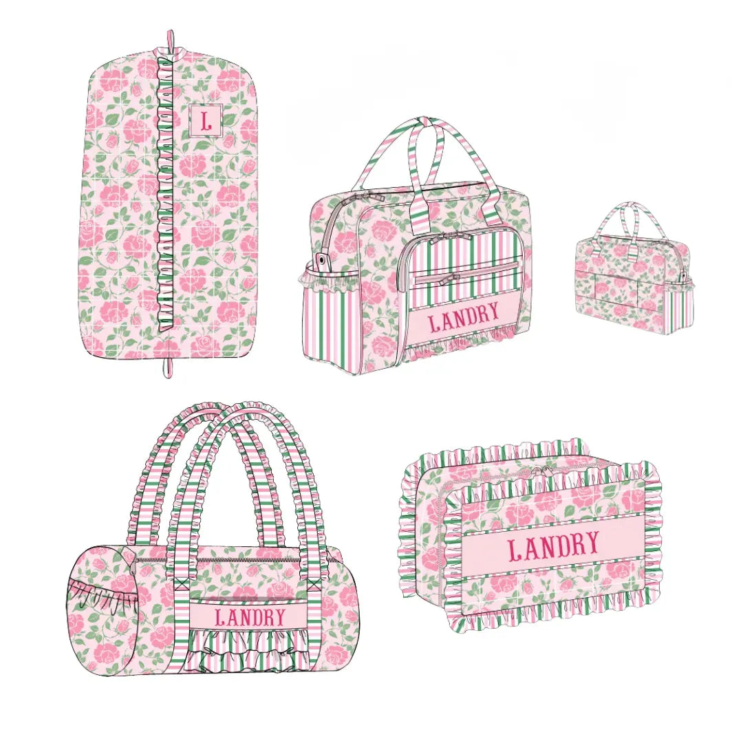 Riley Roses Name Smocked Luggage Collection