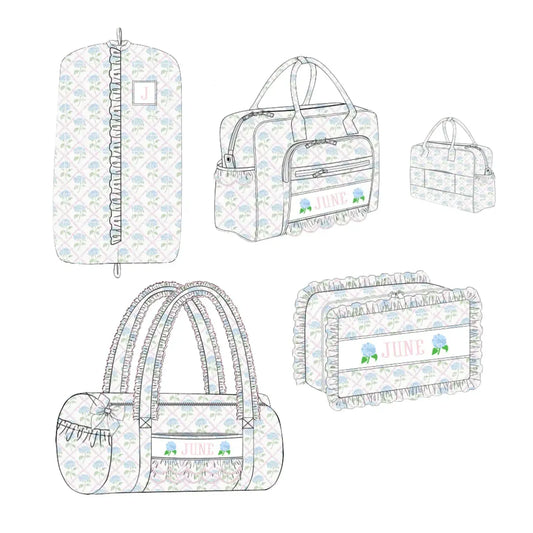 Hydrangea Name Smocked Luggage Collection