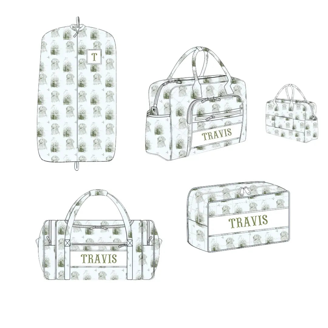 Hunting Toile Name Smocked Luggage Collection