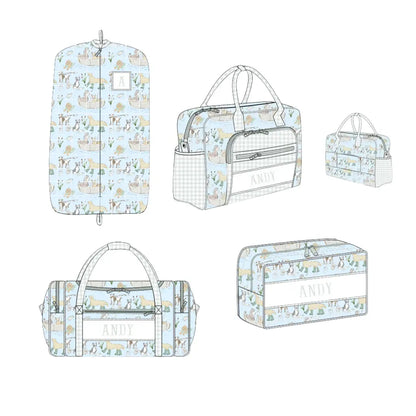 Fishing Puppies Name Smocked Luggage Collection