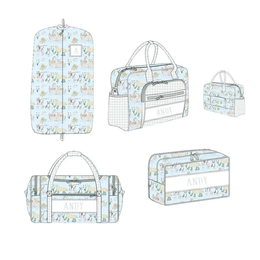 Fishing Puppies Name Smocked Luggage Collection