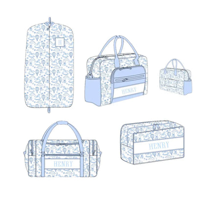 Blue Hot Air Balloons Name Smocked Luggage Collection