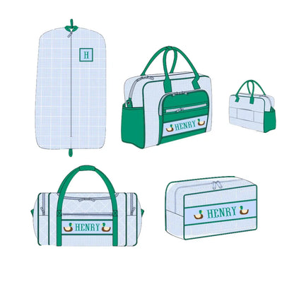 Blue & Green Mallard Name Smocked Luggage Collection