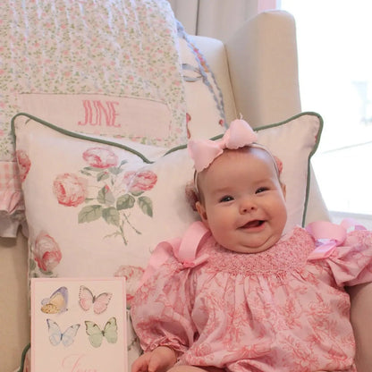 Betsy Floral Ruffled Name Smock Toddler Blanket