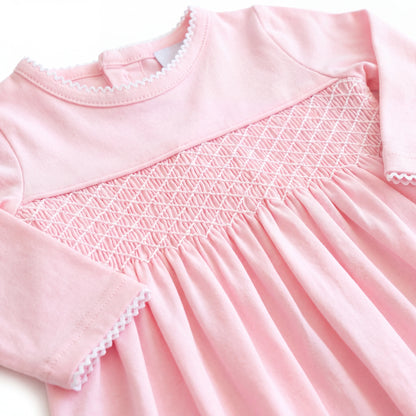 Pink Smocked Day Gown