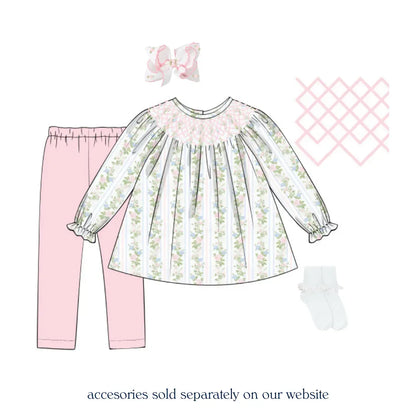Sullivan Stripes Geometric Smocked Legging Set