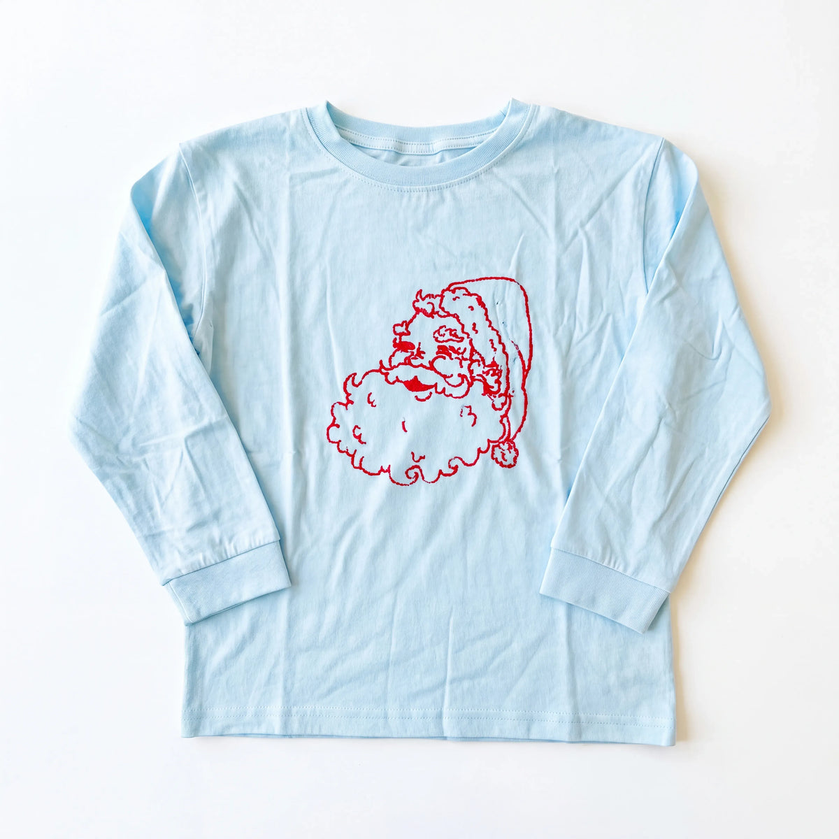 Light Blue Santa Long Sleeve T-Shirt