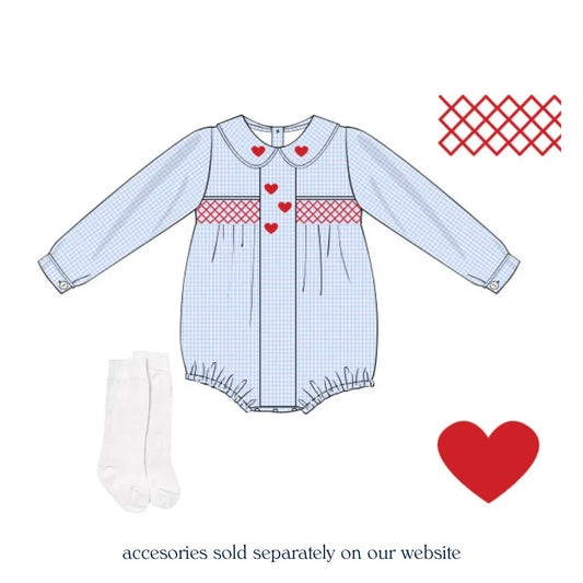 Boys Keepsake Hearts Smocked Bubble