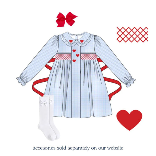 Girls Keepsake Hearts Smocked Dress