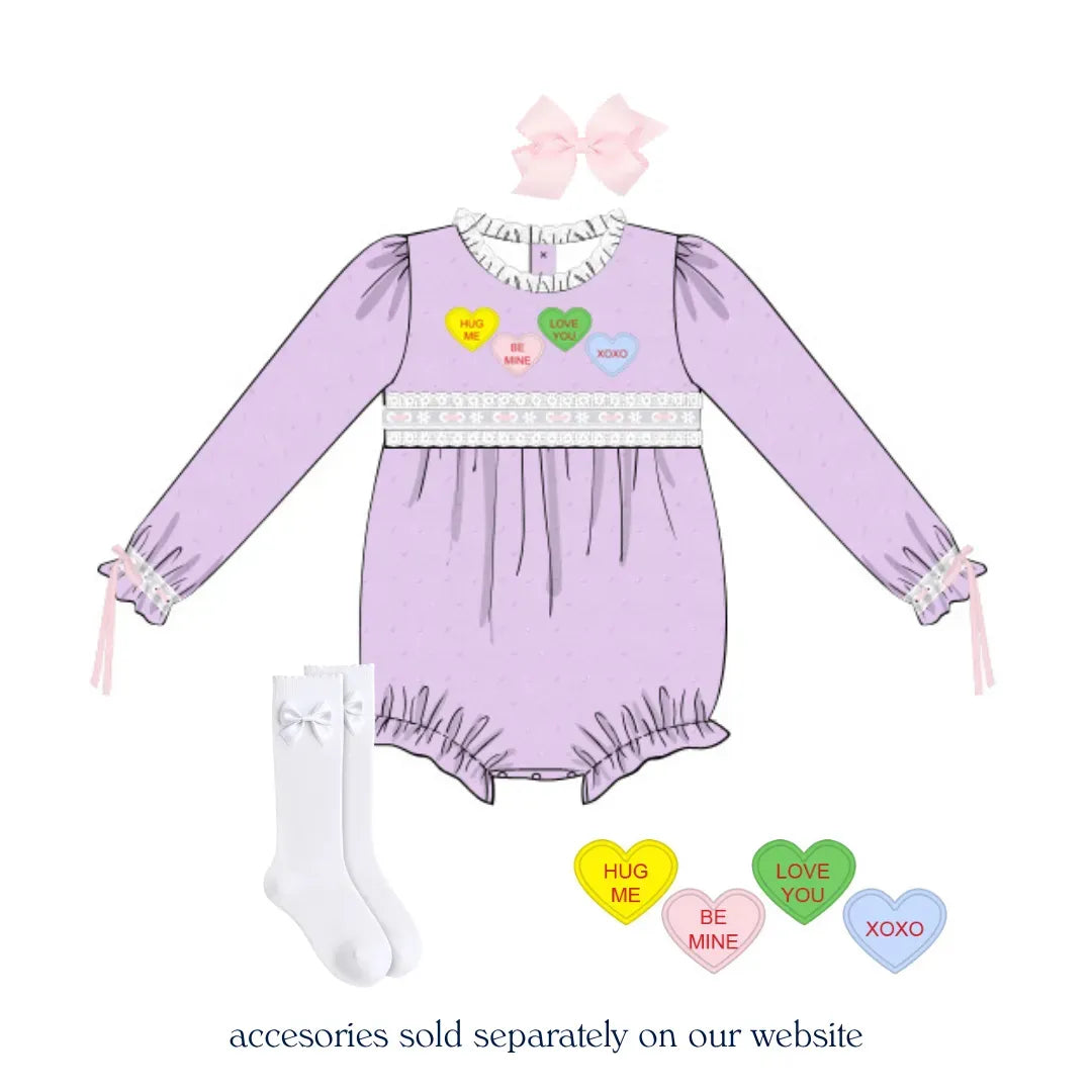 Conversation Hearts Swiss Dot & Lace Bubble