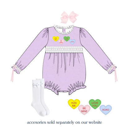 Conversation Hearts Swiss Dot & Lace Bubble