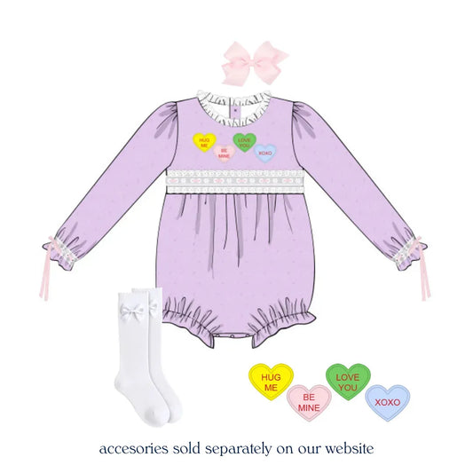 Conversation Hearts Swiss Dot & Lace Bubble