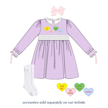 Conversation Hearts Swiss Dot & Lace Dress