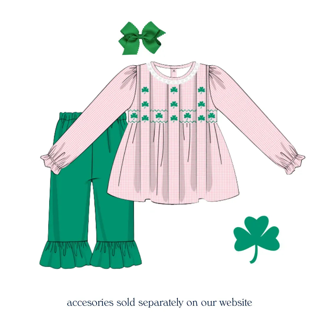 Shamrock Chic Smocked Pant Set