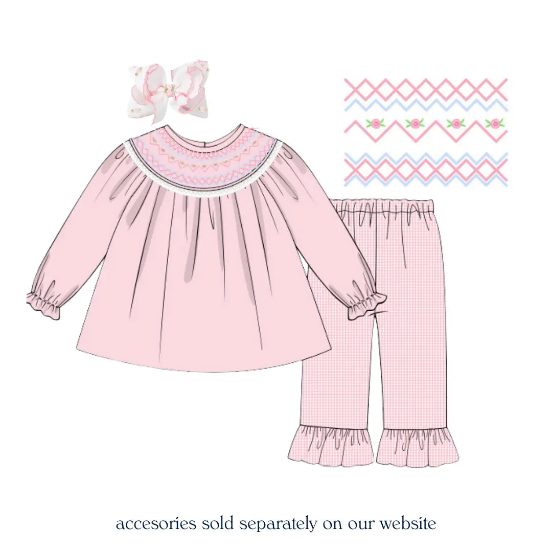 Pretty In Pink Smocked Pant Set