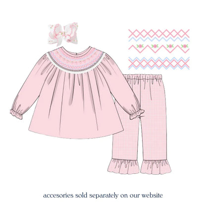 Pretty In Pink Smocked Pant Set