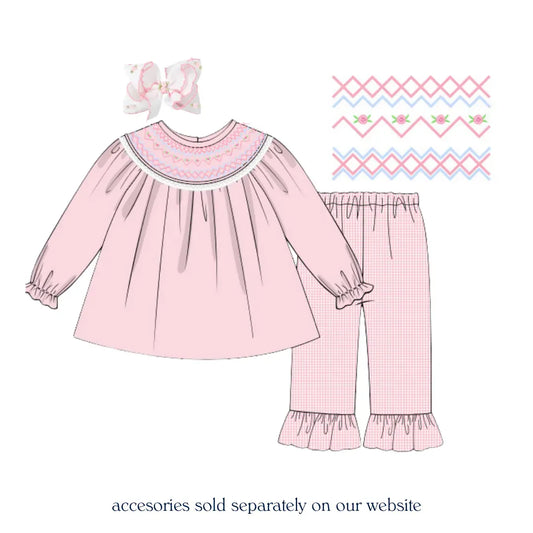 Pretty In Pink Smocked Pant Set