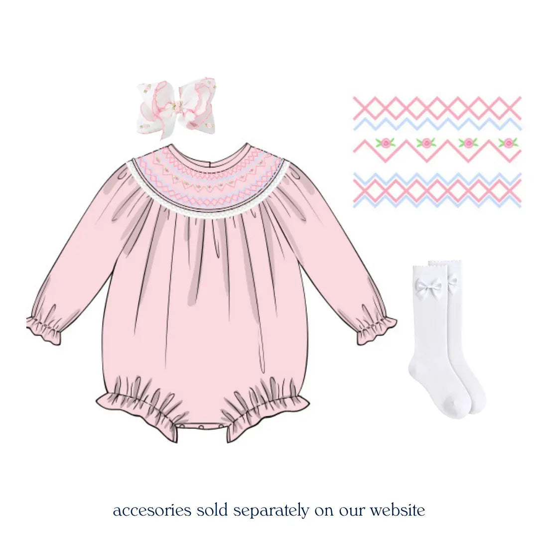 Pretty In Pink Smocked Bubble