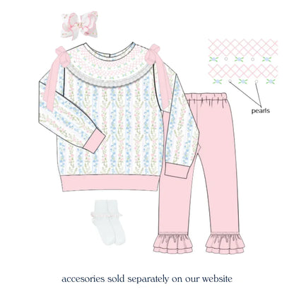 Dorothy Floral Geomeetric Smocked Legging Set