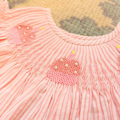 Pink Striped Cupcakes Diaper Set