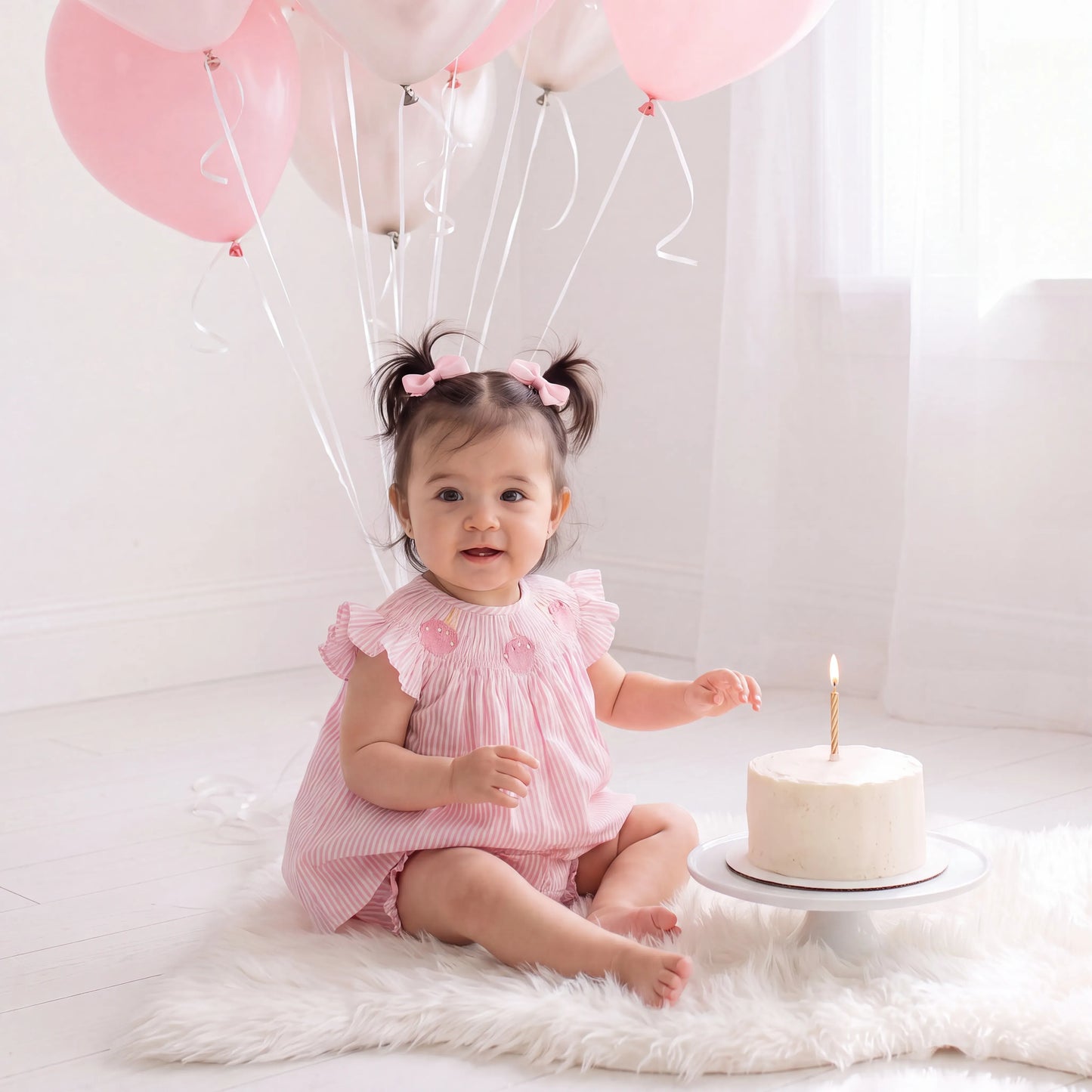 Pink Striped Cupcakes Diaper Set