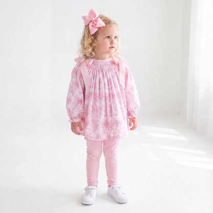Blooming Bows Geometric Smocked Legging Set