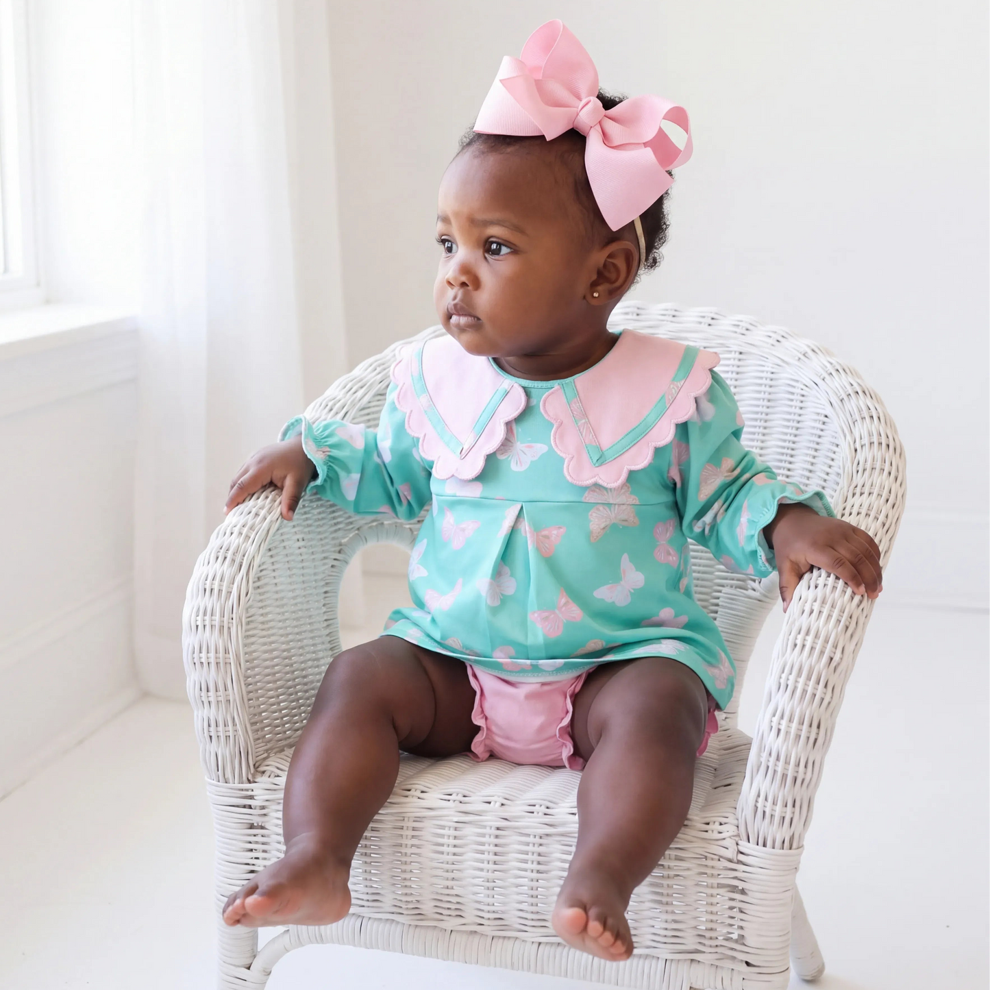 Blythe Butterflies Collared Diaper Set