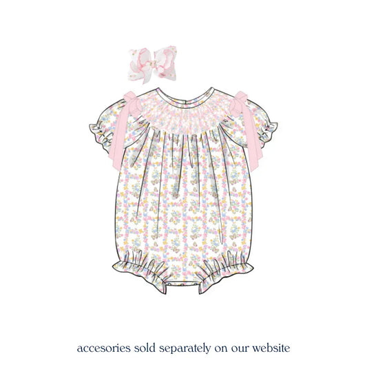 Fluttering Florals Smocked Bubble
