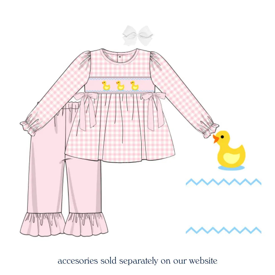 Girls Duckling Dreams Smocked Pant Set