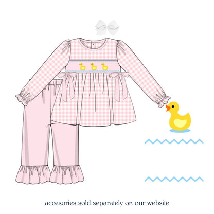 Girls Duckling Dreams Smocked Pant Set