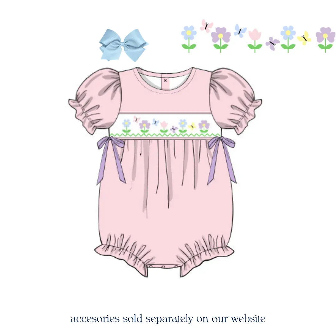 Butterfly Blooms Smocked Bubble