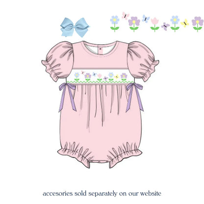 Butterfly Blooms Smocked Bubble