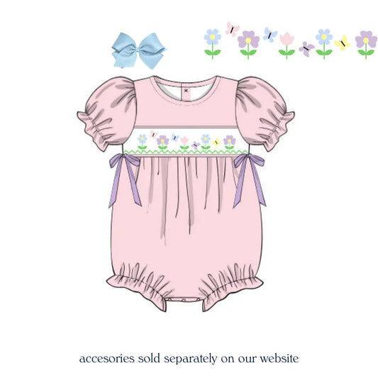 Butterfly Blooms Smocked Bubble
