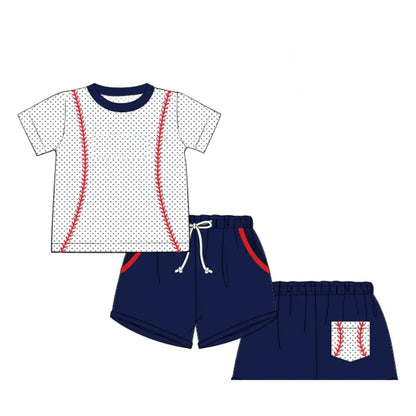 Boys Bitty Dot Baseball Short Set