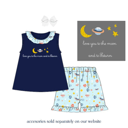 Girls To The Moon & To Saturn Short Set