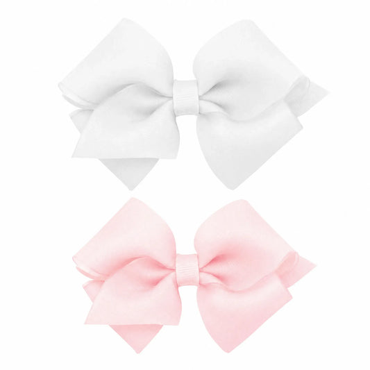 Wee Ones Extra Small Organza and Grosgrain Overlay Hair Bow