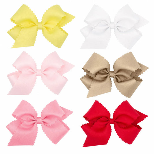 Wee Ones Medium Grosgrain Bow with Scallop Edge