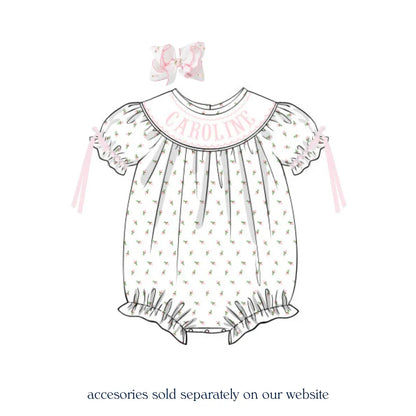 Rosebud Name Smocked Bishop Bubble