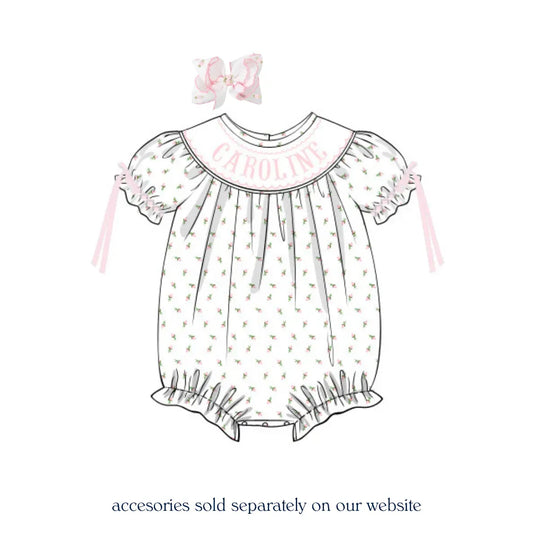 Rosebud Name Smocked Bishop Bubble