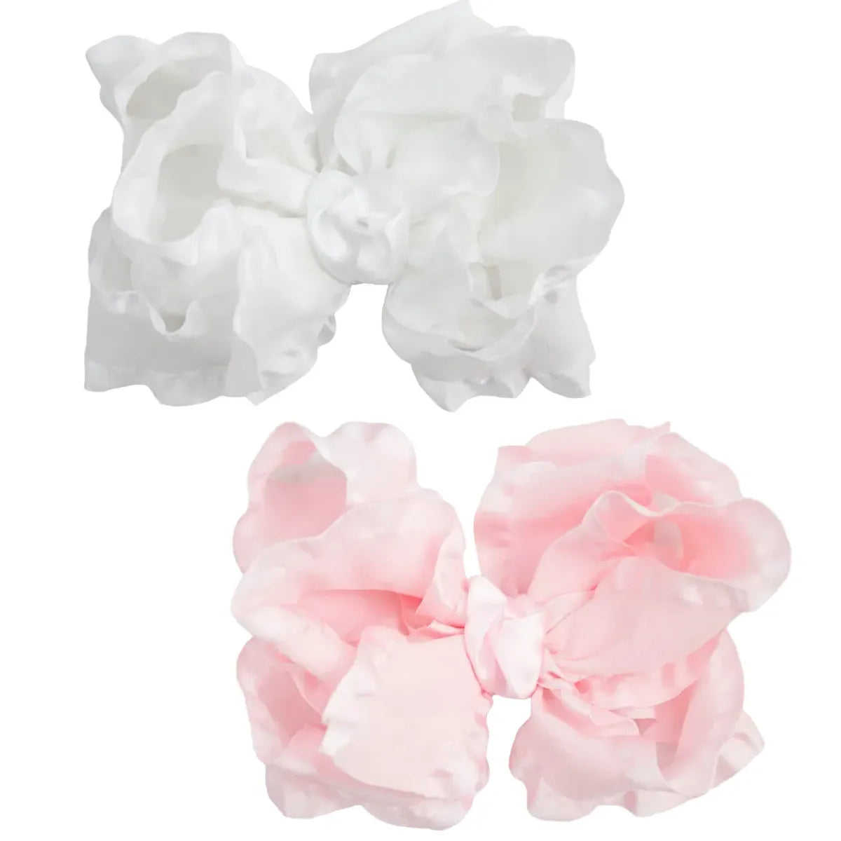 Large Double Ruffle Multi-loop Bow