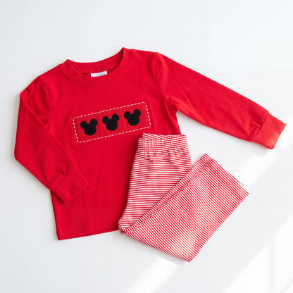 Boys Mouse Smocked Pant Set