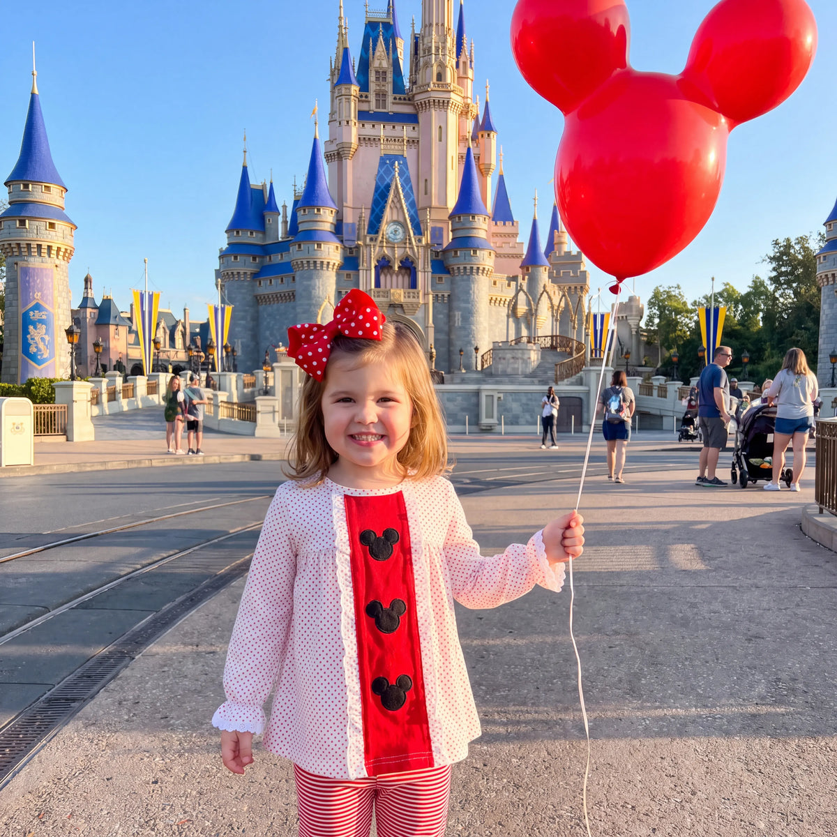 Girls Mouse Smocked Pant Set