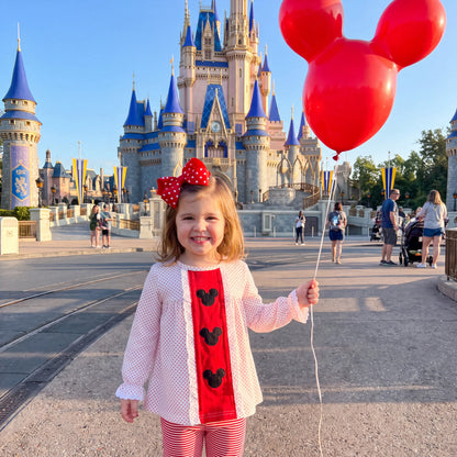 Girls Mouse Smocked Pant Set