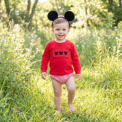 Boys Mouse Smocked Diaper Set