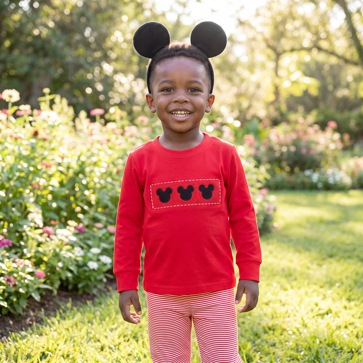 Boys Mouse Smocked Pant Set