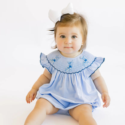 Smocked Chinoiserie Bunnies Bubble