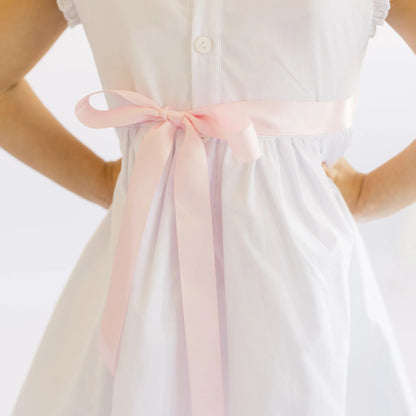White Smocked Easter Baskets Dress