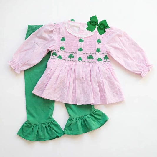 Shamrock Chic Smocked Pant Set
