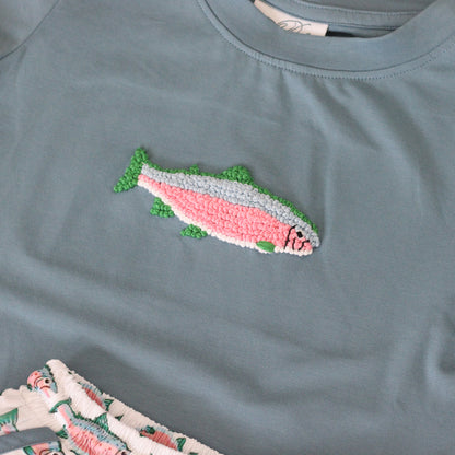 FRENCH KNOT TROUT SHORT SET