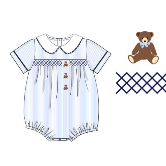 BOYS SMOCKED TEDDY BEARS BUBBLE